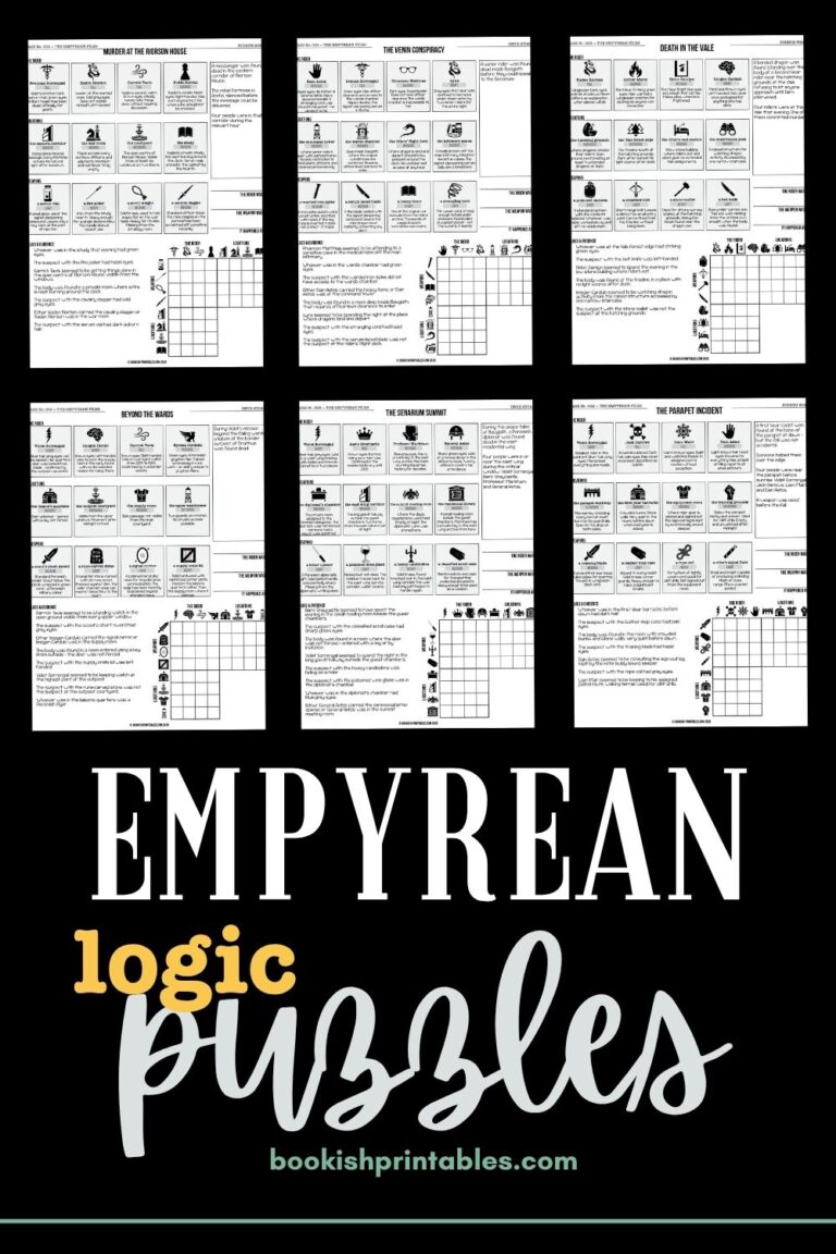 Empyrean Murder Logic Puzzles: Play Detective Inside the Basgiath Universe